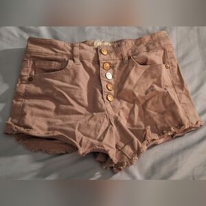Altar'd State Mauve Frayed Hem Shorts